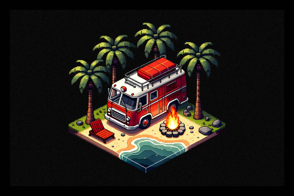 Fußmatte  8bit Beach 2