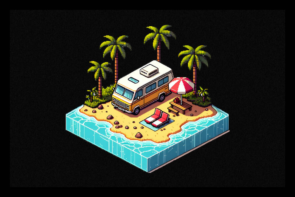 Fußmatte  8bit Beach